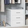 BOLUO Closet Drawers White Fabric 3 Drawer Small Dresser for Closet Organizers and Storage Bedroom Dorm Modern by BOLUO
