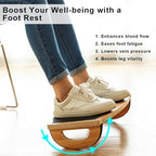 StrongTek Under Desk Footrest, Wooden Rocking Foot Rest, 350lbs, Non-Slip - Image 3