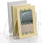 SANRUI Clear Acrylic Magazine File Holder Vertical Desk Organizer 3-Slot - Image 5