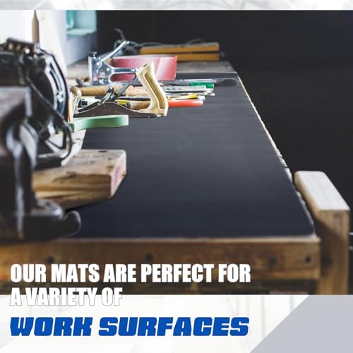 Drydiet 2 Pcs Work Bench Mat Top 24 x 48, PU Leather Tool Box Drawer Liner Tool Box Mat, Cuttable Workbench Pad, Easy Clean, Scratch Resistant Non-Slip Pad, Protect Workbench Tabletop Countertop - Image 5