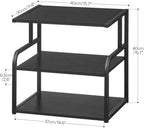HOOBRO Printer Stand, 3-Tier Desktop Printer Table, Under Desk Printer Storage Office Organizer, Storage Rack with Adjustable Shelf, for Home Office, Kitchen, Living Room, Black BB06PS01 - Image 3