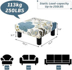 Joveco Small Foot Rest Stool Ottoman, Square Upholstered Fabric Footstool for Couch, Under Desk, Office, Living Room, Blue Floral - Image 2