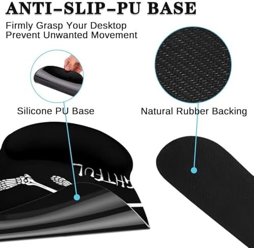 Britimes Keyboard Mouse Pad Set, 4 in 1 Desk Mat Set, Skull Skeleton Black - Image 5