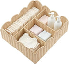 Diaper Caddy Organizer, Scalloped Changing Table Organizer with 4 Dividers by Unknown
