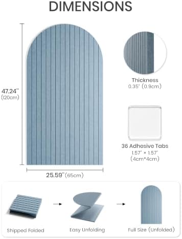 Fluxynara Large Arched Felt Bulletin Board 47.2''×25.5'', Coastal Haze - Image 3