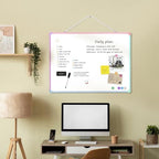 Dry Erase Board for Wall, 24" x 18" Double-Sided Hanging Magnetic Whiteboard with 6 Markers, 6 Magnets and 3 Mini Sticky Notes, Large White Board for School, Home, Office, Colorful Frame - Image 2