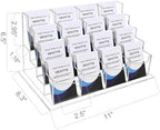 Clear Vertical Business Card Holder for Desk, Office Acrylic Business Card Display Holder Desktop Organizer Storage Cards Holders, Clear 4 Tiers 16 Pockets - Image 2