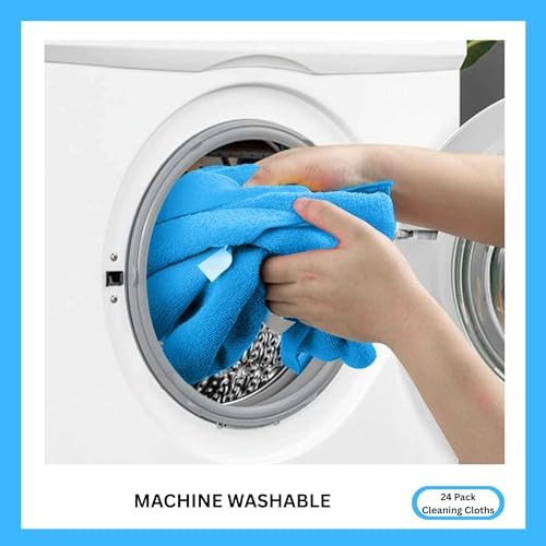Microfiber Cleaning Cloth for Kitchen & households, Towels for Cars. (300gsm) (Pack of 24 Blue) - Image 6
