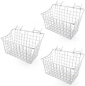 Pegboard Baskets With Hooks, 3 Pack Peg Board Wall Organizer Set (White) by LIGHTDUST
