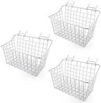 Pegboard Baskets With Hooks, 3 Pack Peg Board Wall Organizer Set (White) by LIGHTDUST