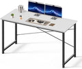 OLIXIS 55 Inch Computer Office Desk for Small Spaces, Writing Gaming Work Desk Modern Study Table with Metal Frame Home Bedroom, White by OLIXIS