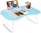 Lap Desk for Laptop Bed Trays for Eating and Laptops Breakfast in Bed Laptop Stand TV Trays for Bed with Cup Holder/Drawer for Sofa/Couch Portable Foldable (Blue, M(19×14")) by Unknown