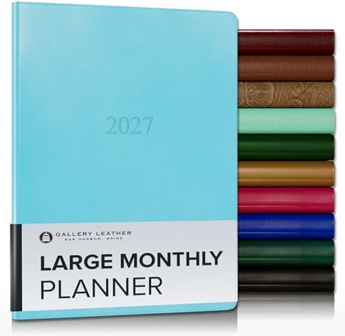 Gallery Leather Large Monthly Planner 2026-2027 Acadia Pool by GalleryLeather