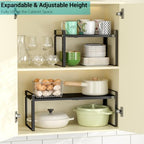 2 Pack Width Expandable Kitchen Cabinet Organizer Shelves - Image 2