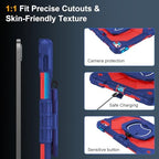 Case for iPad (A16) 11th/10th Generation 11/10.9 Inch 2025/2022, Ubearkk for iPad a16 case with Screen Protector, 360 Degree Rotating Stand Shoulder Strap Pencil Holder,Navy Red - Image 3