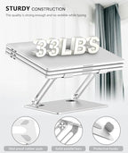 BoYata Laptop Stand, Adjustable Multi-Angle Riser, Up to 17 Inches, Silver - Image 6