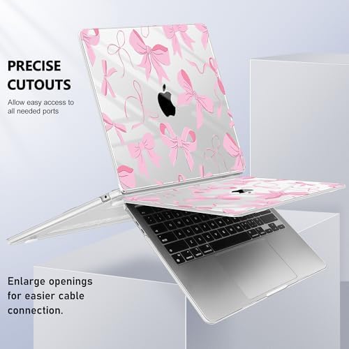 May Chen for MacBook Air 15 inch Case M5 M4 M3 M2 2026 2024-2023, Model A3448 A3241 A3114 A2941, Closes Seamlessly Hard Shell Laptop Cover with Keyboard Cover, Pink Bows - Image 6