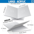 Large White Acrylic Book Stand, 12.5" x 9.5" x 5.5”, Acrylic Book Holder, Open Bookstand for Display and Reading Cookbooks, Art Books, Bibles, Magazines - Home and Office - Image 3