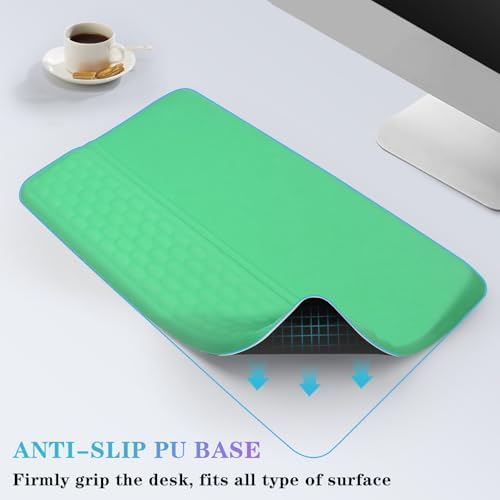Computer Keyboard Stand with Wrist Rest, Ergonomic Tilted Keyboard Holder - Keyboard Riser with Wrist Pad - Keyboard Tray Support for Office Home - Green - Image 5