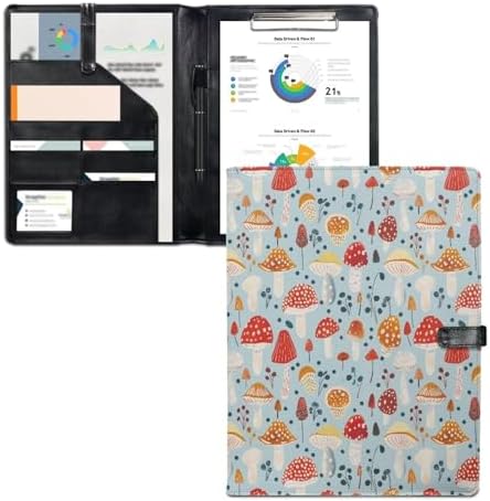 Mushroom Print Accordion File Organizer Waterproof Folders with Belt & Button Expanding File Folder Paper Folder for Letter A4 Files Receipt and More - Image 2
