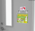 Marketing Holders 4 Pack Brochure Box with Lid Metal Mount Clear Acrylic Magnetic Outdoor Caddy Holds 9" x 6" Bifold Ads and 3.5" x 2" Business Cards with Take One Sticker Hangs On Smooth Surfaces - Image 5