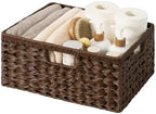 GRANNY SAYS Wicker Storage Baskets for Shelves, Plastic Brown Basket, 1Pack by GRANNYSAYS