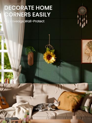 Bumusty 48"x 36" Large Felt Bulletin Board Tiles, Pine Green - Image 4