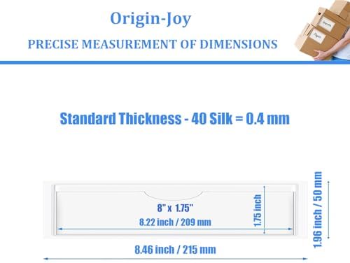 Origin-Joy 35 PCS Self Adhesive Index Card Pockets with Top Open, Clear Plastic Label Holder for Cards of Note, Library and Business, Adhesive Label Pockets & Card Holder (8 x 1.75 inch) - Image 2