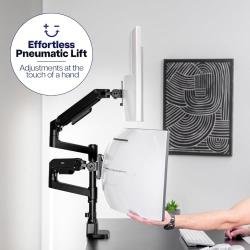 VIVO Black Dual Ultrawide Desk Mount, Up to 49 inch Screens, STAND-V200V-P - Image 6