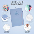 Clever Fox Budget Planner Pro with Cash Budgeting Envelopes, Periwinkle - Image 2