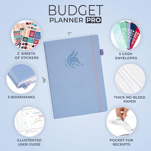 Clever Fox Budget Planner Pro with Cash Budgeting Envelopes, Periwinkle - Image 2
