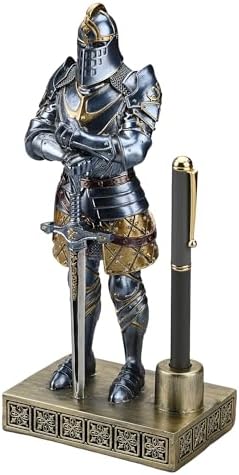 King's Guard Knight Pen Stand Desk Organizers for Desk Blue - Image 2