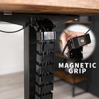 VIVO Standing Desk Vertebrae Magnetic Cable Management Kit, Adjustable Quad Entry Flexible Spine Wire Organizer Cord Snake for Home Office, Black, DESK-AC01M - Image 3