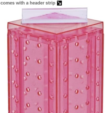 Azar Displays 700220-PNK Pink Pegboard Interlocking Counter Unit 4" x 13" On 9" Diameter Base - Image 4