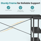 OLIXIS 39 Inch L Shaped Desk, Corner Computer Gaming Desks with Shelves - Image 6