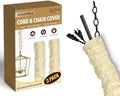 Royal Designs, Inc. Cord & Chain Cover 4 ft Silk Type Fabric, Chandelier Pendant Lighting Chain & Cable Management, Touch Fastener, Eggshell - 2 Pack by RoyalDesignsInc