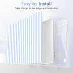 for MacBook Pro 16 inch Case 2019 2020 Release Model A2141, Plastic Hard Shell Cover with Keyboard Cover & Screen Protector for MacBook Pro 16 inch with Touch Bar, Blue & White Stripes - Image 5