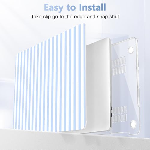 for MacBook Pro 16 inch Case 2019 2020 Release Model A2141, Plastic Hard Shell Cover with Keyboard Cover & Screen Protector for MacBook Pro 16 inch with Touch Bar, Blue & White Stripes - Image 5