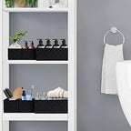 Posprica Woven Storage Baskets for Organizing 6 Pack, Large&Small Storage Cube Bins Set for Bathroom, Storage Boxes Container for Drawer, Closet, Shelf, Dresser, Black - Image 7