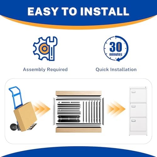 BYNSOE 3 Drawer File Cabinet with Lock Metal Vertical File Storage Cabinet Office Home Steel Vertical File Cabinet for A4 Legal/Letter Size Narrow File Cabinet Locked,Assembly Required - Image 5