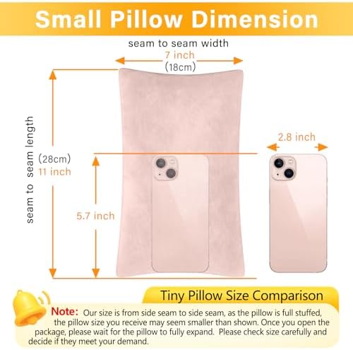 1 MIDDLE ONE 2 Pack Small Pillow, Memory Foam Mini Pillow 11 X 7 Inches for Travel, Sleeping, Nap and Neck, Knee, Lumbar Support, Tiny Cushion for Pet, Dogs (Light Pink) - Image 2