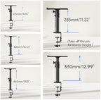 suptek Tall Clamp-on Speaker Stands Desk Mount, Height Adjustment, Tilt, Swivel, 9.6 x 8.8 Trays, Universal Audio Holders for Computer and Bookshelf Speakers, Elevated Sound, 2 Pack, Black, SDM001H - Image 5