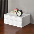 Solid Wood Drawer Desktop Storage Box, Multi-Layer Jewelry File Storage Drawer, Vertical Stackable Desk Organizers Cabinets with Handle for Office Area Study Home(2 Layer, White) by Unknown