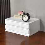 Solid Wood Drawer Desktop Storage Box, Multi-Layer Jewelry File Storage Drawer, Vertical Stackable Desk Organizers Cabinets with Handle for Office Area Study Home(2 Layer, White) by Unknown