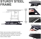 Rocelco 37.4" Electric Standing Desk Converter with AC USB Charger - Motorized Height Adjustable Sit Stand Up Dual Monitor Riser - Tabletop Computer Workstation - Large Keyboard Tray - Black (R EDRB2) - Image 2