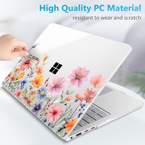 Mektron Case for 13.8" Microsoft Surface Laptop 8/7 (2026/2024) Surface Laptop 13.8 Inch Cover Fits Model 2036, Keyboard Cover +Screen Protector +Dust Plugs, Floral P165 - Image 6