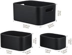 HofferRuffer Faux Leather Storage Baskets Bins with Velvet Lining for Organizing, Storage, Gifts, Set of 3 Nesting Shelf Baskets Decorative Storage Boxes for Home Organization (Black) - Image 2