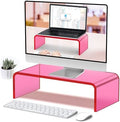 Acrylic Monitor Stand Riser Pink Laptop Stand Riser L15 xW7.5 xH4 by Beimu