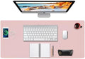 Desk Mat Wireless Charging Mouse Pad Large 32x16 Journey Desk Pad Mat with Wireless Charger Waterproof Pink Leather Computer Mat with Phone Charger Mousepad Non-Slip for Keyboard and Mouse by Zakia