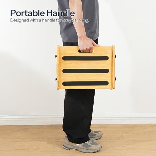 HOOBRO Bamboo Foot Rest, Adjustable Under Desk Footrest with 5 Height Options & Angles, Non-Slip Ergonomic Foot Rest for Under Desk at Work for Improved Posture, for Home & Office, Natural YL01FP01 - Image 5